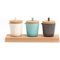 Amorim Cork Soulmate Check-In-Out Voorraadbus - Kurk/Keramiek - 30 x 2,5 x 12,5 cm - Set van 3 stuks - Multi
