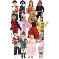 Boland 12 stuks: Jongen/meisje Kinderkostuum 12 assorti - 3-4, 4-6 en 7-9 jaar