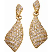 Orphelia ZO-5884-GOLD - Oorhangers Pavé - Zilver 925 verguld - Zirkonia - 3.6 cm