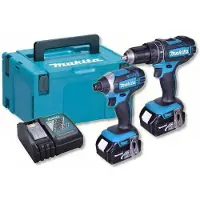 Makita LXT 18V DLX2131TJ Combiset DHP482 Boorschroefmachine + DTD152 Slagschroevendraaier (gereedschapset)