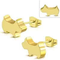 Montebello Oorbellen Aya Gold - Dames - 316L Staal PVC - Puppy - Hond - 8 x 5 mm