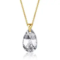 Montebello Ketting Jan DG415 - Swarovski Druppel - 925 Zilver Verguld - 16mm - 40cm