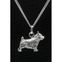 MOOYE ® - Collectie Zilveren Norwich terrier ketting hanger - groot