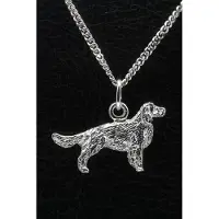 MOOYE ® - Collectie Zilveren Engelse springer spaniel met staart ketting hanger - groot