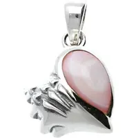 MOOYE ® - Collectie Zilveren Schelp met rose kwarts kettinghanger