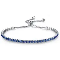 Montebello Armband Caia Blue - Messing Verzilverd - Aanpasbaar