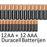 Duracell 12 Stuks AA + 12 Stuks AAA Alkaline Batterijen