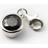 MOOYE ® - Collectie Zilveren Kristalgeslepen knop zwart armband bedel