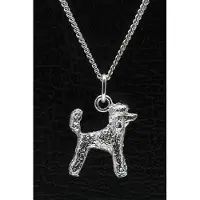MOOYE ® - Collectie Zilveren Koningspoedel standaard met staart ketting hanger - groot