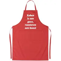 Kariban Mijncadeautje - Luxe schort - Koken is een gave, roosteren een kunst - rood
