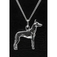 MOOYE ® - Collectie Zilveren Podenco canario ketting hanger - groot