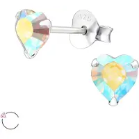 Montebello Oorbellen Libi AB - 925 Zilver E-Coating - Swarovski Hart - Ø5mm
