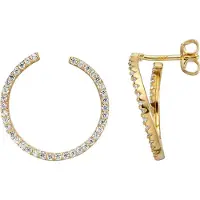 Esprit ESER00531500 Beam - Oorringen - Zilver geelgoudverguld - Zirkonia - Goudkleurig - Ø 20mm