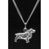 MOOYE ® - Collectie Zilveren Sussex spaniel ketting hanger - groot