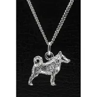 MOOYE ® - Collectie Zilveren Schipperke met staart ketting hanger - groot