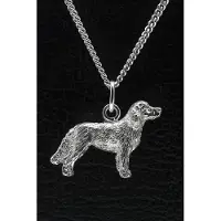 MOOYE ® - Collectie Zilveren Epagneul francais ketting hanger - groot