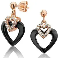 Montebello Oorbellen Celtis - 925 Zilver Roséverguld - Hart - 19x11mm
