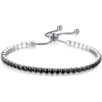 Montebello Armband Caia Black - Messing Verzilverd - Aanpasbaar
