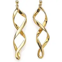Montebello Oorbellen Spiraal Gold - 925 Zilver Verguld - Twisted - 45mm