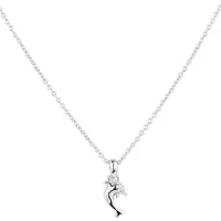Traveller Ketting met Hanger - Kind - Jeugd - Dolfijn Robyn 12x10 mm. - Zilverkleurig - Zilver 925 - Lengte verstelbaar 33 tot 37 cm. - Geplatineerd - 545257