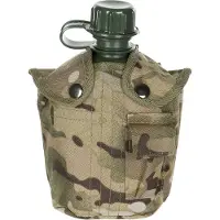 MFH - Max Fuchs US Army kunststof veldfles, 1 liter, hoes, Operation-camouflage, BPA-vrij