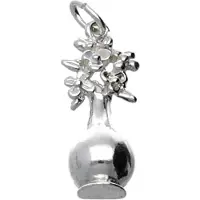 MOOYE ® - Collectie Zilveren Vaas met bloemen kettinghanger
