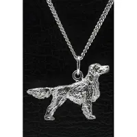 MOOYE ® - Collectie Zilveren Irish setter ketting hanger - groot