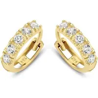 New Bling 9NBG-0054 - Gouden oorringen - 14 Karaat - Met Zirkonia - 9mm - Geel Goud