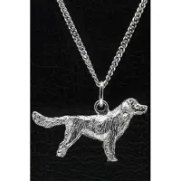 MOOYE ® - Collectie Zilveren Kleine munsterlander - heidewachtel ketting hanger - groot