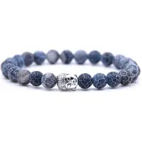 Rhylane Mala Armband Van Natuursteen - Blauwe Stenen – Buddha / Boedha – 20 cm -