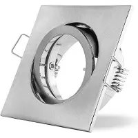 LEDmaxx Inbouwspot vierkant geborsteld ijzer kantelbaar bajonetsluiting voor GU10 | zaagmaat 68mm | GU10 | Max 1x50W exclusief