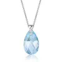 Montebello Ketting Jan DZ523 - Swarovski Druppel - 925 Zilver Gerhod. - 16mm - 50cm