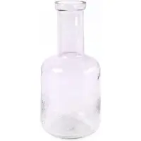 Countryfield Glazen Fles - Vaas in licht lila - roze "Edina" - hoogte 27 cm - geslepen glas