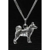 MOOYE ® - Collectie Zilveren Alaska malamute ketting hanger - groot