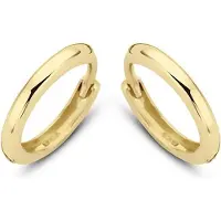 New Bling 9NBG-0046 - Gouden oorringen - 14 Karaat - Glad - 11mm - Geel Goud