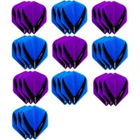 Victory 10 sets (30 stuks) - XS100 Vista flights - duo kleur pakket - Paars en Aqua/Blauw – flights - dartflights