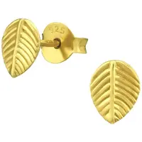 Montebello Oorbellen Carisse - 925 Zilver Goudverguld - Blad - 5x7mm