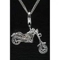 MOOYE ® - Collectie Zilveren Motor chopper hanger én bedel