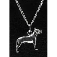 MOOYE ® - Collectie Zilveren Argentijnse dog oren gecoupeerd ketting hanger - groot
