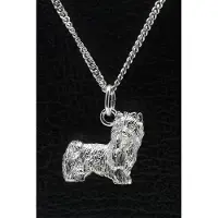MOOYE ® - Collectie Zilveren Yorkshire terrier - minder haar ketting hanger - groot