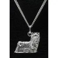 MOOYE ® - Collectie Zilveren Yorkshire terrier - omkijk ketting hanger - groot