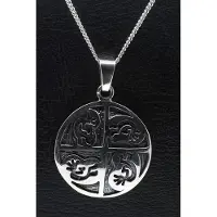 MOOYE ® - Collectie Zilveren Indiaan Kokopelli rond kwartet hopi style ketting hanger