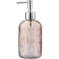 Wenko Zeepdispenser Vetro roze glas 400ml - Zeeppompje vrijstaand en navulbaar - Badkamer/toilet/keuken