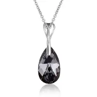 Montebello Ketting Pia DZ421H - Swarovski Druppel - 925 Zilver Gerhod. - 16mm - 40cm