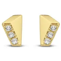 New Bling Goud 9NBG 0089 Oorknop Zirkonia - Fantasie - 6mm - Goud
