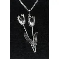 MOOYE ® - Collectie Zilveren Tulpen ketting hanger - duo