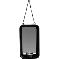 Gusta Wand waxinelichthouder zwart 1 houder 18 cm