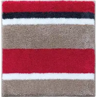 Floris Badmat Antislip 60x60cm Nova - Vierkante Badkamermat - Waterabsorberend - Wasbaar en Sneldrogend - Voor Douche en Bad - Hoogpolig - Acryl - Rechthoek - Rood