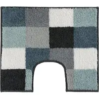 Casilin Blocks WC-mat - 60 x 50 cm - Met uitsparing - Antislip - Blauw