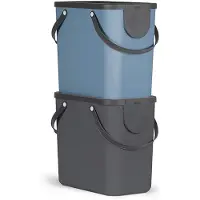 Rotho Albula afvalscheiders - set van 2 - 25L - zwart/blauw